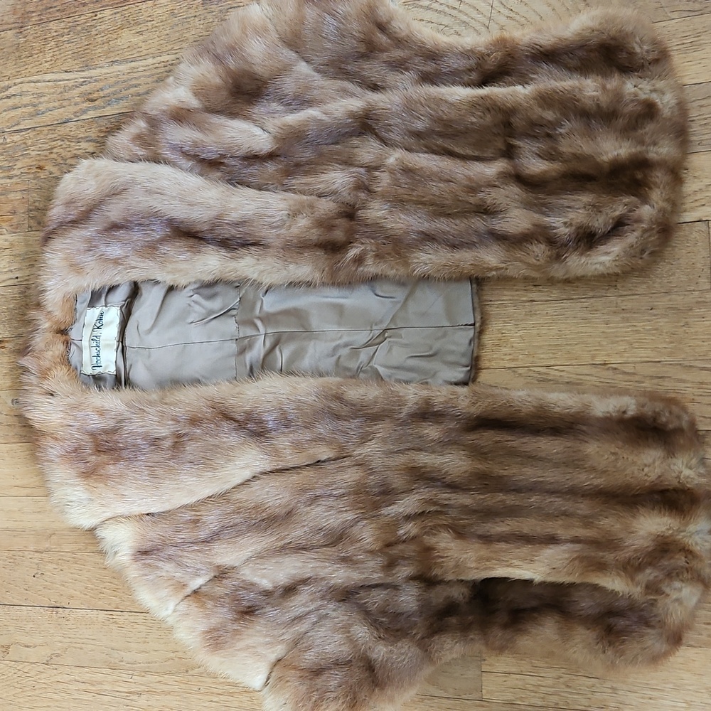 Vintage real mink shawl wrap with pockets S/M/L - Picture 4 of 14